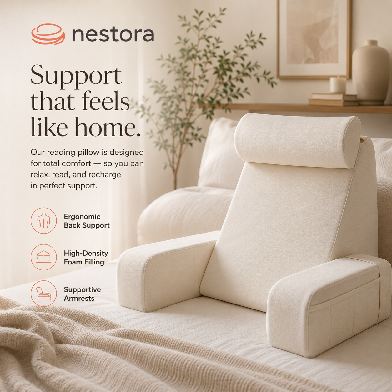 Nestora Wedge Reading Pillow